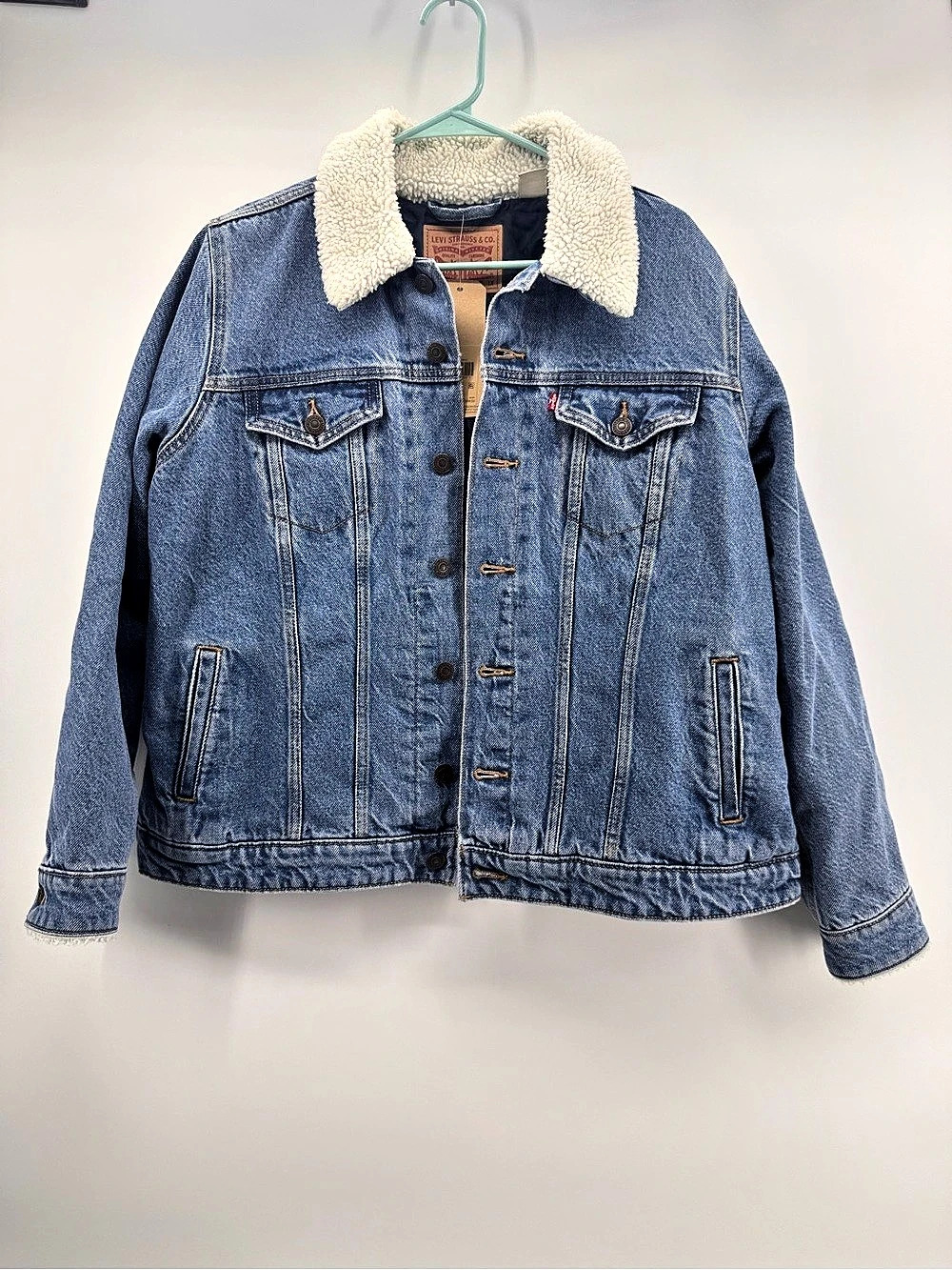 Levi's Original Trucker Jacket Denim Sherpa Lined Jacket Size 1X NWT